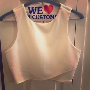 White/off-white crop top